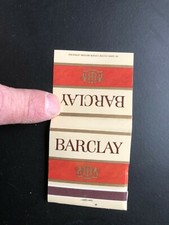 OLD Vintage "BARCLAY - 99% Tar Free" 1980 unused matchbook MADE IN USA