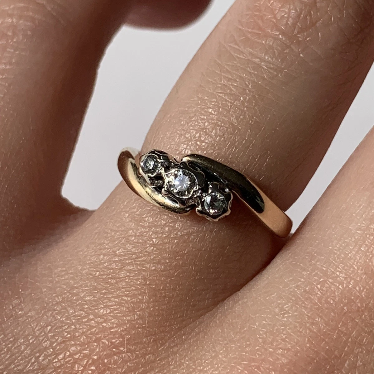 Vintage diamond on sale twist ring