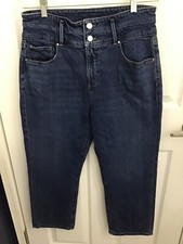 Ann Taylor Petite Women's High Waist The Straight Crop Blue Jeans 10P