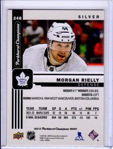 2022-23 Parkhurst Champions Morgan Reilly Silver Card # 248 - Picture 2 of 2