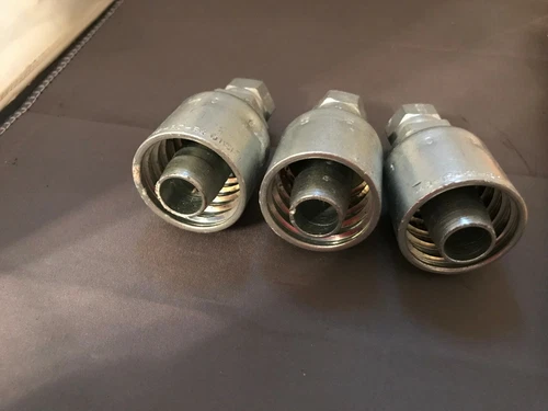 PARKER OEM HYDRAULIC HOSE FITTINGS LOT OF 3 NEW SWIVAL P43-12-R1-R2-R3-R4 OM5A 