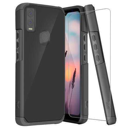 For Cricket Innovate E 5G Case Mount Friendly Hybrid Hard Cover+Tempered Glass - Picture 8 of 31