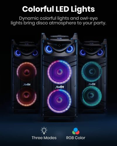 Karaoke Machine, Double 10" Woofer PA System for Party Portable MTs210-1 - Picture 3 of 16