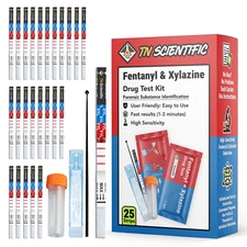 TN Scientific FYL & XYL Drug Test Strip Kit 25 Pack Powder, Liquid, & Urinalysis