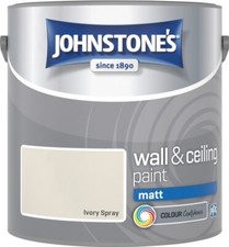 Johnstone's Wall & Ceiling Paint 2.5L Matt Emulsion Smooth Finish Tin All Colors