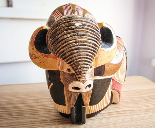 Large Buffalo Figurine Pottery- Artesania Rinconada Uruguay-Ceramic Art - Picture 2 of 5