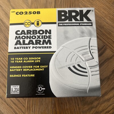 BRK CO250B The Professional Standard Carbon Monoxide Alarm Battery Powered
