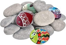 10PCS Large Natural River Rocks, Flat Stones for Painting, 2-3' for Arts Craft