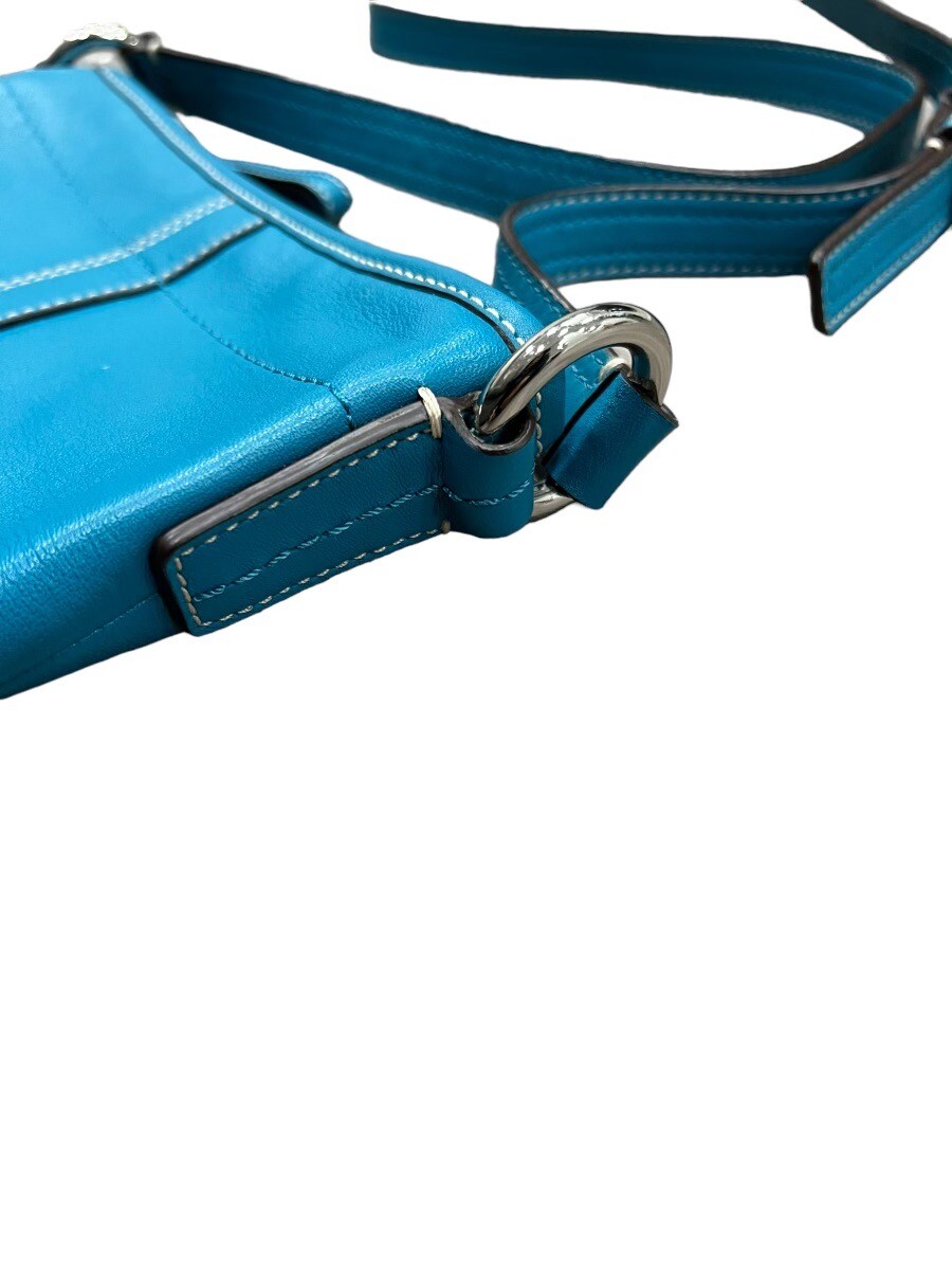 Coach Vintage Soho Leather Small Crossbody Zip Top Bag Teal Blue