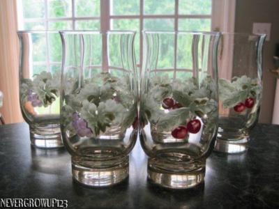 PFALTZGRAFF JAMBERRY 16 OZ TINTED COOLERS~6" TULIP DRINKING  GLASSES~LIBBEY~EUC | eBay