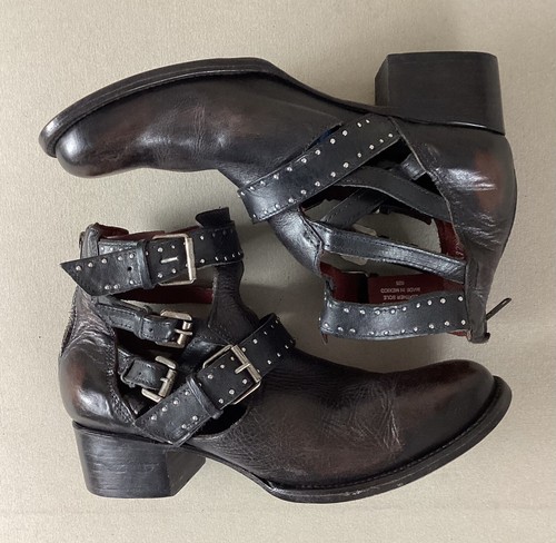 Freebird by Steven Leder-Stiefeletten Booties Reißverschluss hinten Damen US-Größe 11