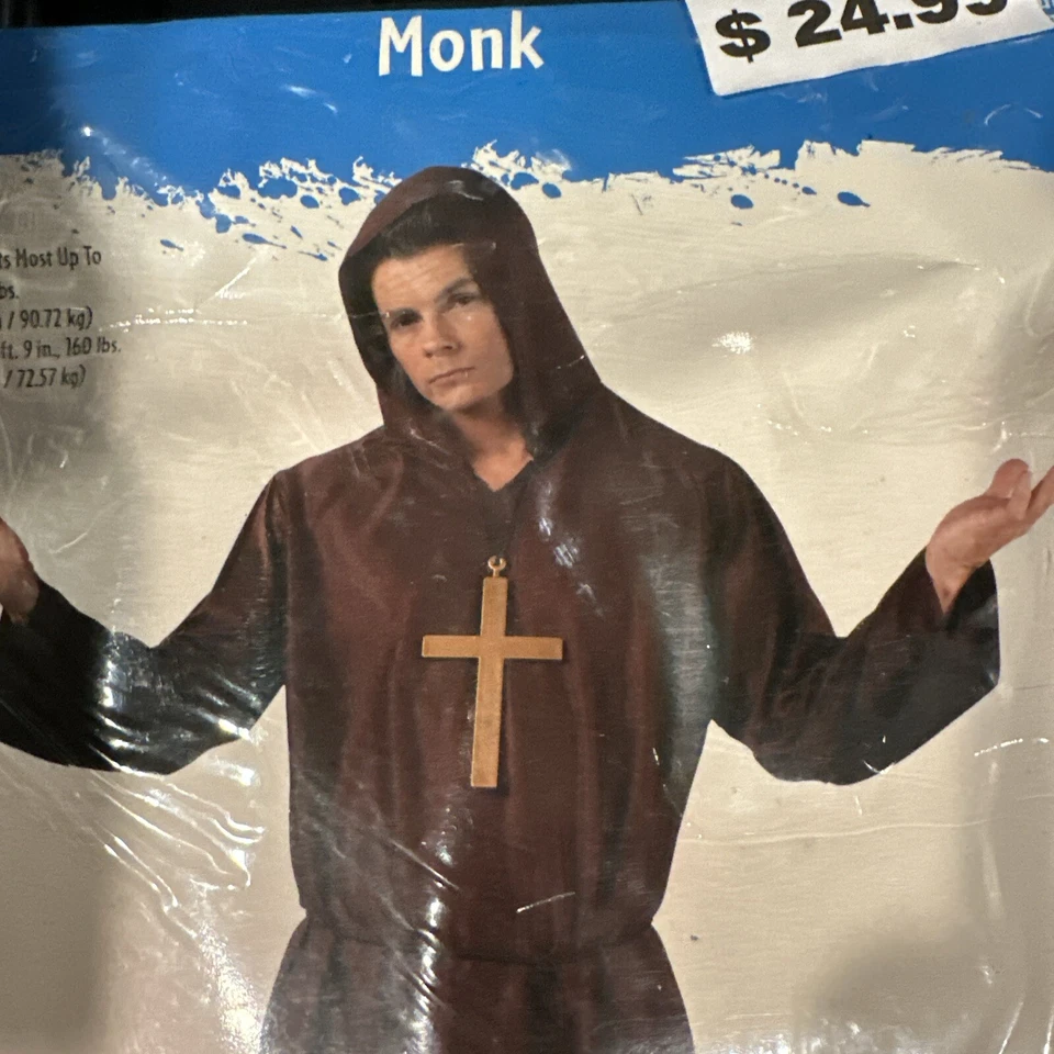 Fun World - Disfraz Monje Adulto - Marrón - Talla Única - Halloween/Divertido Foto 4 de 4