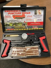 New Emergency Puncture Tire Repair Kit 12-353 Xtra Seal Black Case String Plug