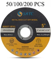 Cut Off Wheels 5" Metal & Thin Stainless Steel Cutting Discs 125x1x22mm Type41