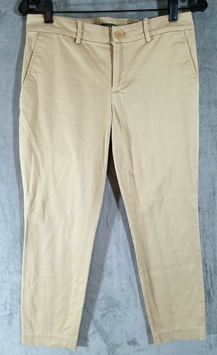 Lauren Ralph Lauren Chino Pants Womens 4 Khaki Beige Trouser - Imagen 1 de 7