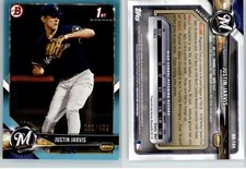 Justin Jarvis 2018 Bowman Draft Sky Blue BD-104 /499 Brewers 1st