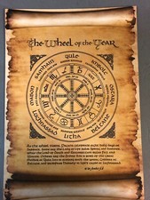 PAGAN & WICCA REFERENCE GUIDES, WITCHES ALPHABET & WHEEL OF THE YEAR PRINTED