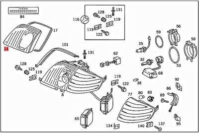 Genuine MERCEDES R129 W129 Cabrio Left Lens 1298202966 | eBay
