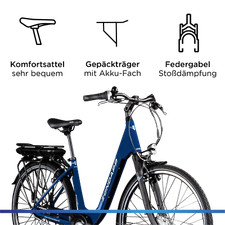 Bicicletta elettrica Zündapp Z600 bicicletta da donna bicicletta elettrica city bike 522Wh 150-165 cm Pedelec