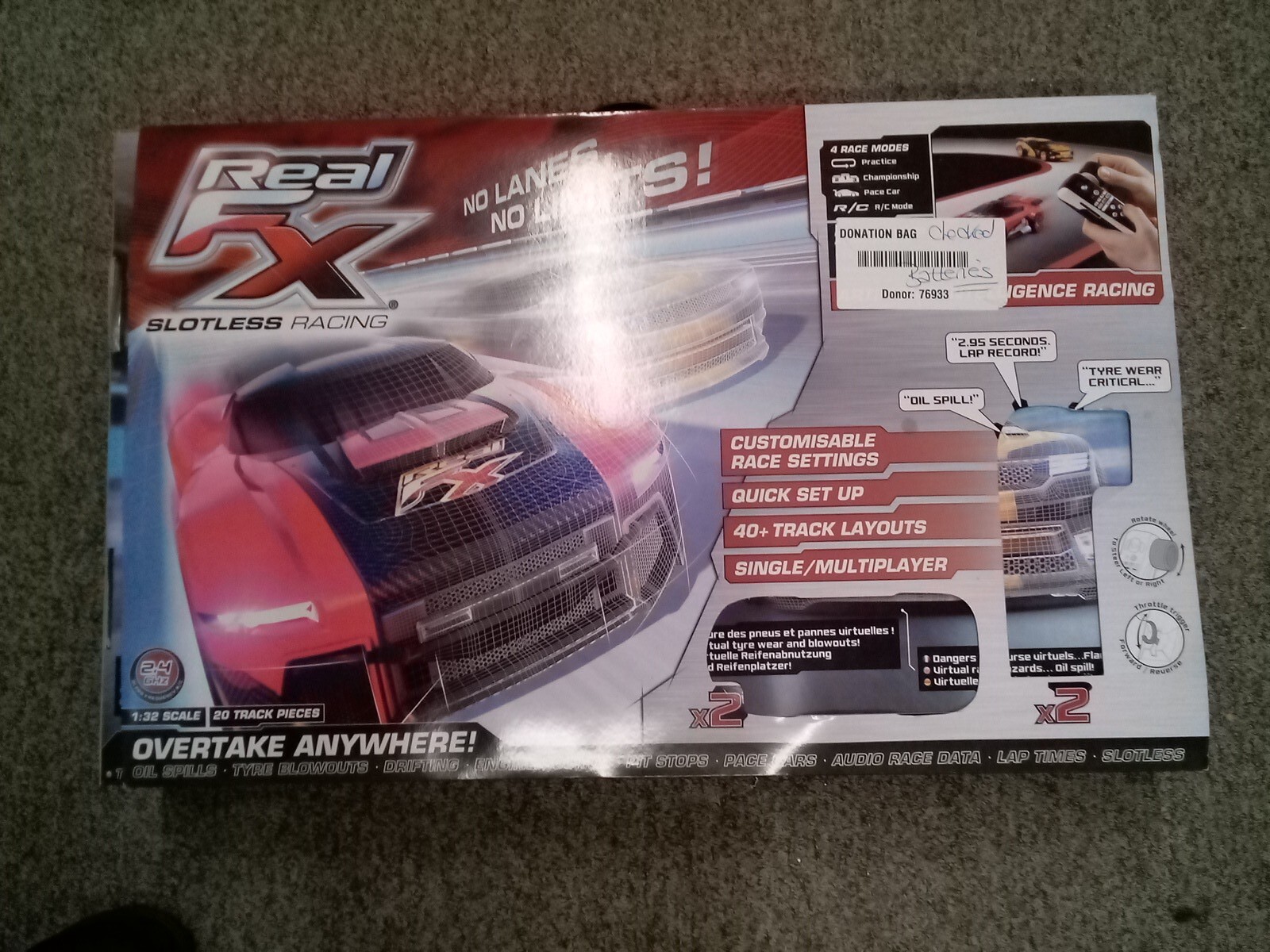 Real Fx Slotless Racing Car Set 132 Scale 20 track Pieces. eBay