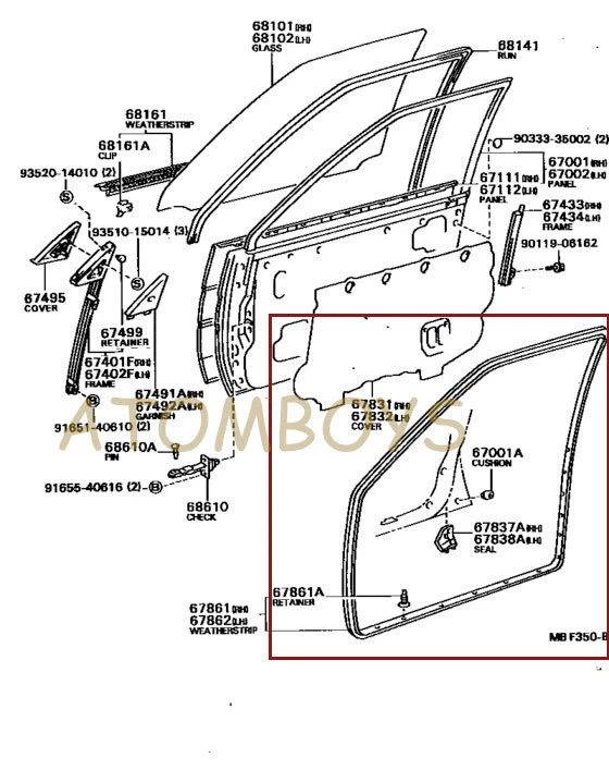 TOYOTA COROLLA CE80 EE80 AE81 AE80 EE80 AE82 PUERTA SEDÁN SELLO GOMA RESISTENTE A LA INTEMPERIE Foto 2 de 4