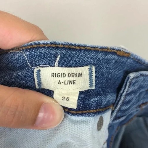 Madewell Jean Skirt Womens 26 Rigid Denim A-line Mini Summer - Picture 5 of 6