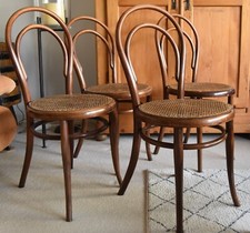 4x Orig. THONET Bugholz-Stuhl Nr. 14 Rosewood-Optik rar Wiener Geflecht um 1875