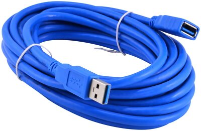 USB 3.0 Extension Male To Female High Speed Cable Blue 5 Meters / 16 FT