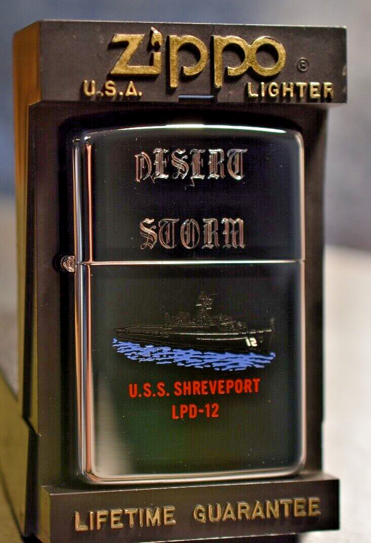 1990 Zippo desert storm U.S.S Shreveport LPD12 lighter eBay