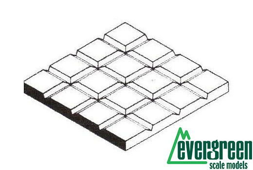 Evergreen Scale Models Polystyrene Sidewalk Plate 1x150x300 mm Grid 8.5 4506