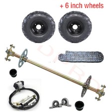29" Go Kart Rear Axle Kit  6" Wheels  Brake Sprocket Hub For Drift Trike Cart