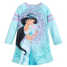 NWT Disney Store Jasmine Nightshirt Girl Pjs Pajama Aladdin 3,4,5/6,7/8
