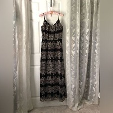 Banana Republic boho bohemian Print Maxi Dress adjustable should strips size 6