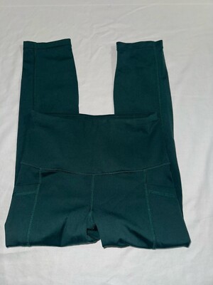 Yogalicious by Reflex Womens XS Lux High Rise Green Ankle Leggings EUC!