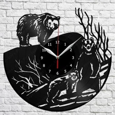 Bear Vinyl Clock Record Wall Clock Decor Fan Art Home 3588