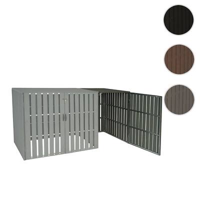 1er WPC-Mülltonnenverkleidung Erweiterung HWC-J28 Mülltonnenbox Metall Holzoptik