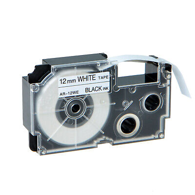 1PK XR-12WE Black on White Label Tape for Casio KL-780 750B 7200 1500 750BA 1/2"