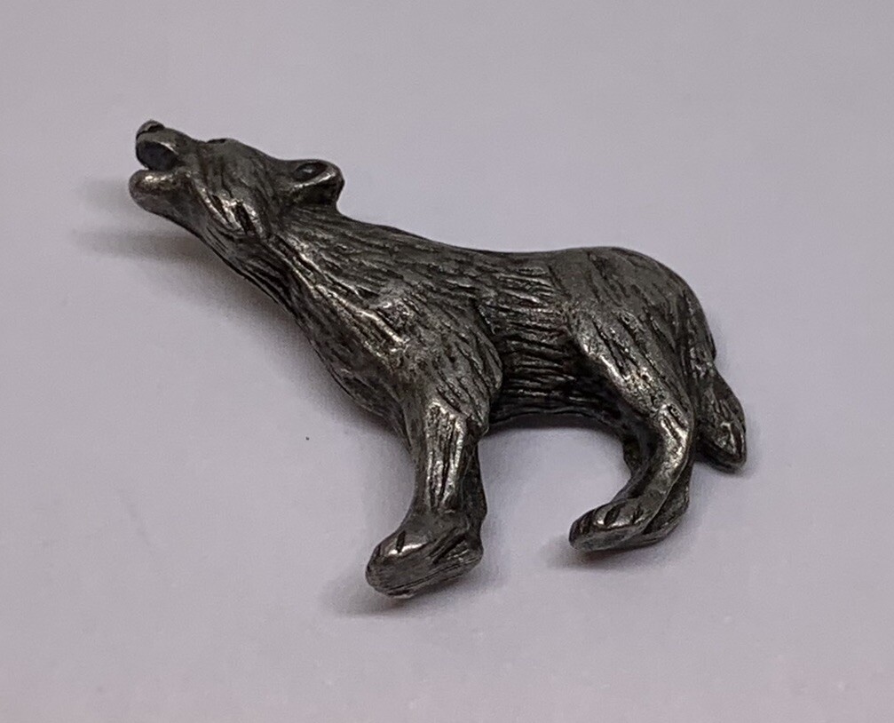 Howling Coyote Wolf MHCO Pewter Lapel Pin (174)