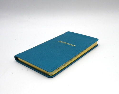 Address Book Pocket Size 3x5" Leather Soft Cover Graphic Image List$40 BLUE - Picture 5 of 7