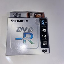 5 Disc Pack Fujifilm DVD-R Camcorder 1.4 GB / 30 Min 4X . Lot Of 25 .