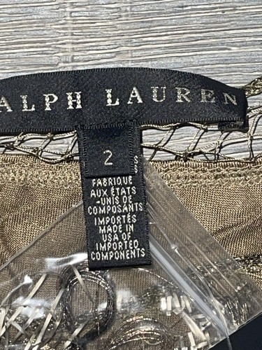 NWT $3998 Ralph Lauren Black Label Gold Metallic & Silk Runway Dress Size 2 S - Picture 5 of 5