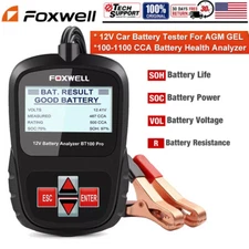 FOXWELL BT100 12V Car Battery Tester Analyzer Test Load for Car Truck Motorcycle