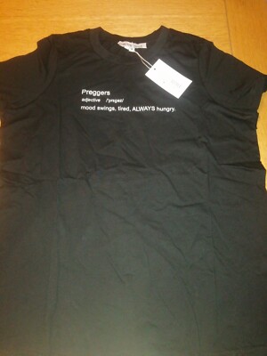 In The Style Dani Dyer Black Preggers Adjective Maternity Fit Tshirt