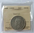 1946 CANADA SILVER 50 CENT - DESIGN - ICCS CERTIFIED VF30 - HALF DOLLAR