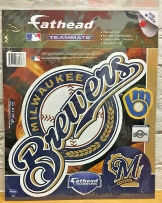 Milwaukee Brewers MLB Fathead Teammates Peel & Stick Vinyl Decal Corn Hole Decal