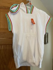 NEW Size 3 Girls White Hooded Terry Cloth Swim Suit Cover Up 50 UPF