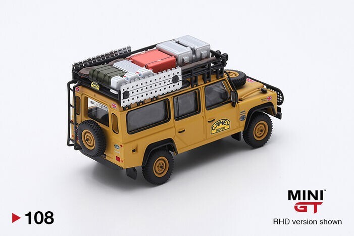 【お1人様1点限り】 MINI GT 108 Mijo Land Rover Defender 110 1989 Camel Trophy ミニカー