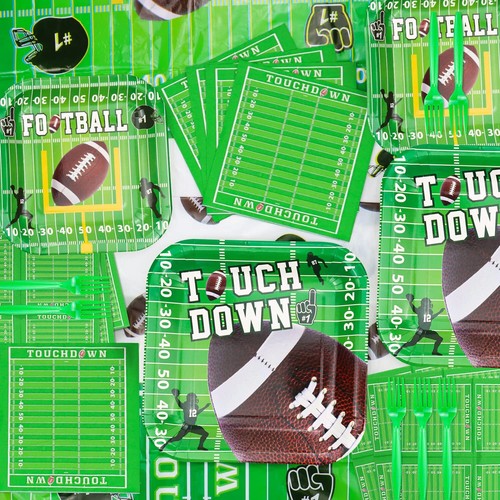 160 Pack Football Decoration Party Supplies Football Party Plates Set - 9" an... - Picture 7 of 8
