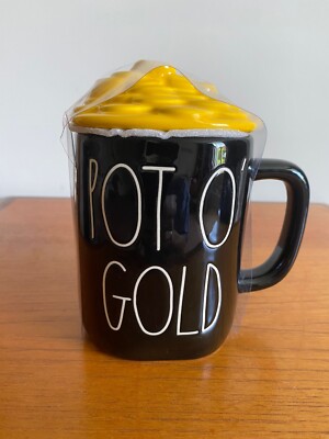 Rae Dunn Pot O  Gold Becher mit Deckel - Neu