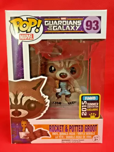 Guardians of the Galaxy ROCKET & POTTED GROOT 93 POP! 2015 Summer Exclusive